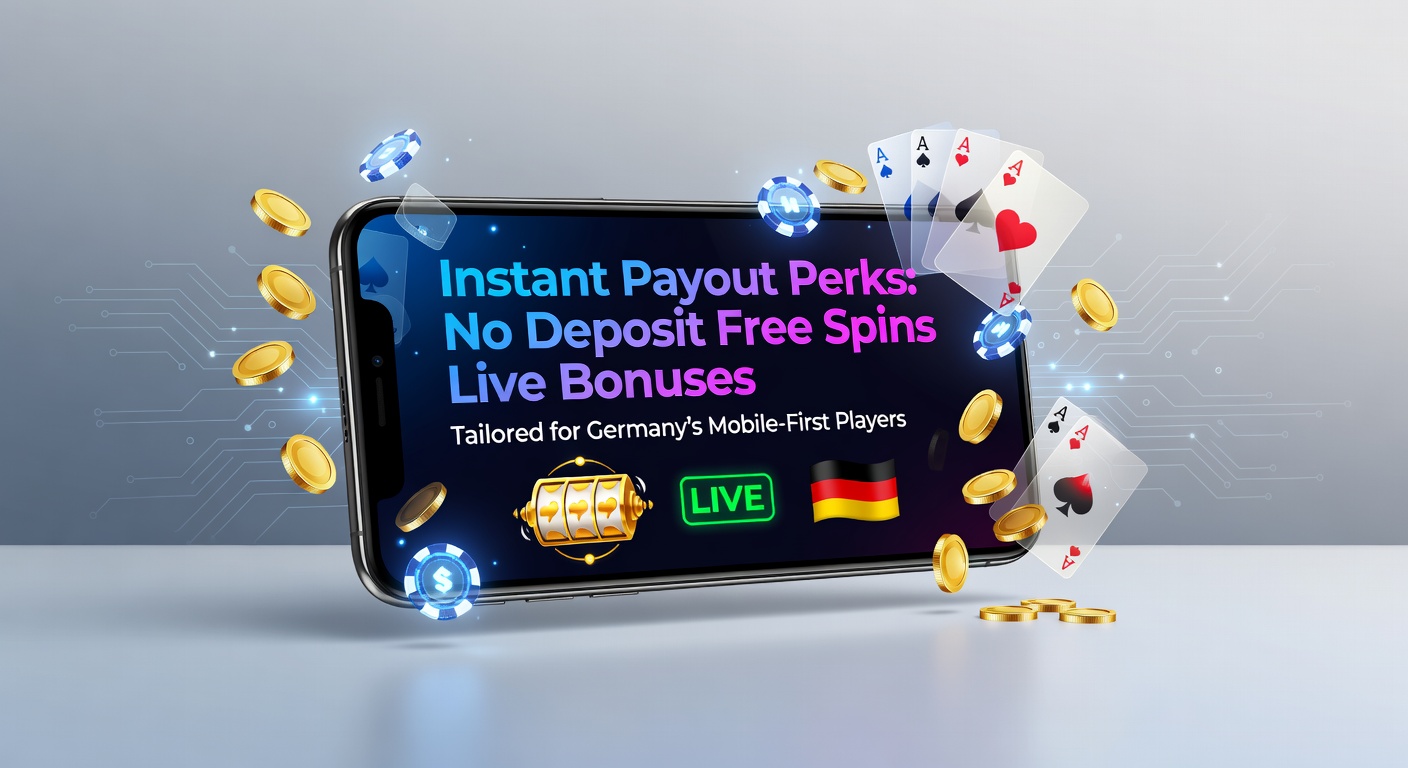 Smartphone mit Casino-App und blitzschnellen Auszahlungs-Icons, umgeben von Freispiel-Symbolen und Live-Dealer-Tischen für deutsche Mobile-Spieler