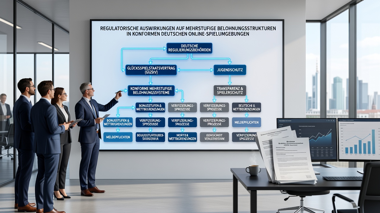 Illustration von Verbindungen zwischen regulatorischen Rahmen und gestuften Belohnungssystemen in genehmigten deutschen Gaming-Umgebungen