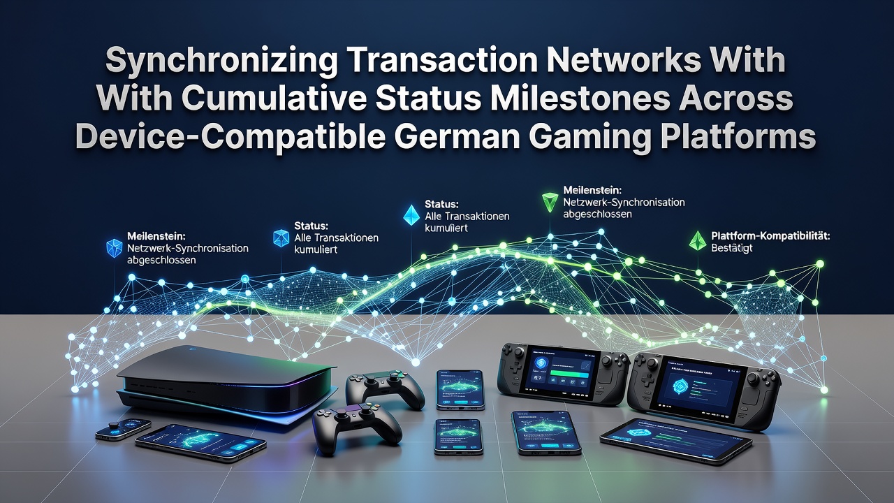 Illustration der Netzwerksynchronisation in deutschen Gaming-Plattformen mit Fokus auf Transaktionen und Statusmeilensteine