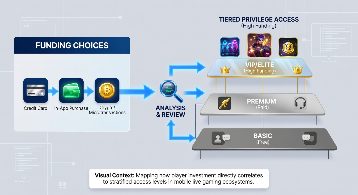 Illustration der Verknüpfung von mobilen Zahlungen mit VIP-Privilegien in Live-Gaming-Reviews